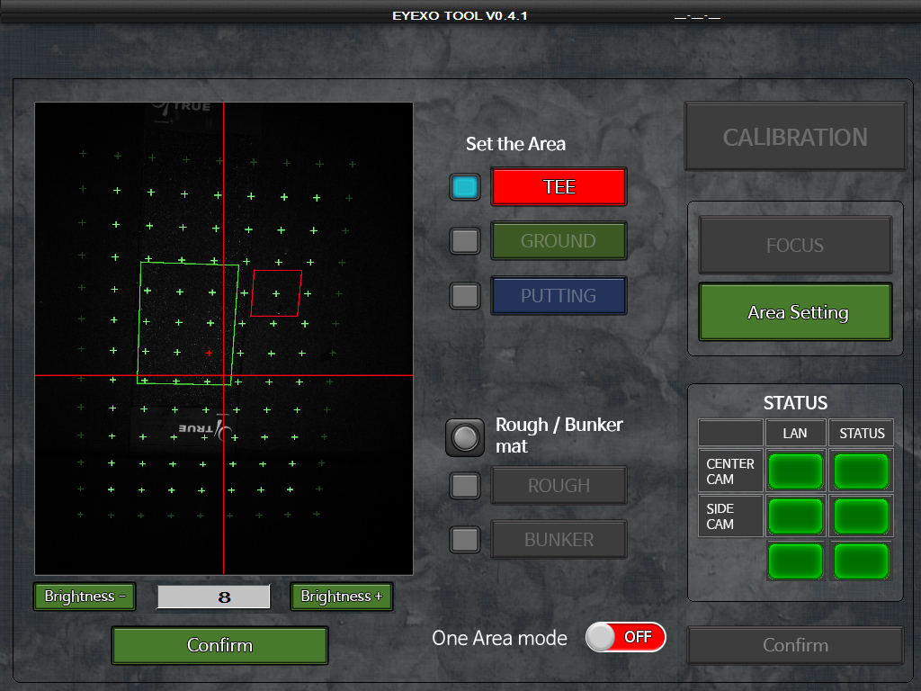 Uneekor multiple hitting areas calibration tool