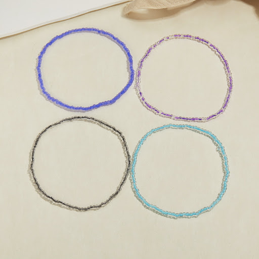 Title 3, Luminous Bead Colored Beaded Anklet Bracelet, a...