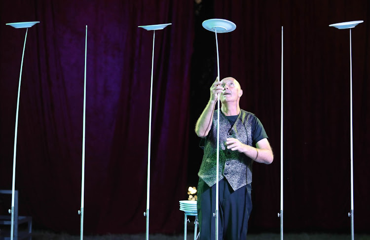 Circus legend Marcello performing during the McLaren Circus performance in Muizenberg, Cape Town.