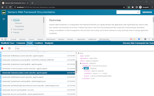 Siemens Web Framework DevTools