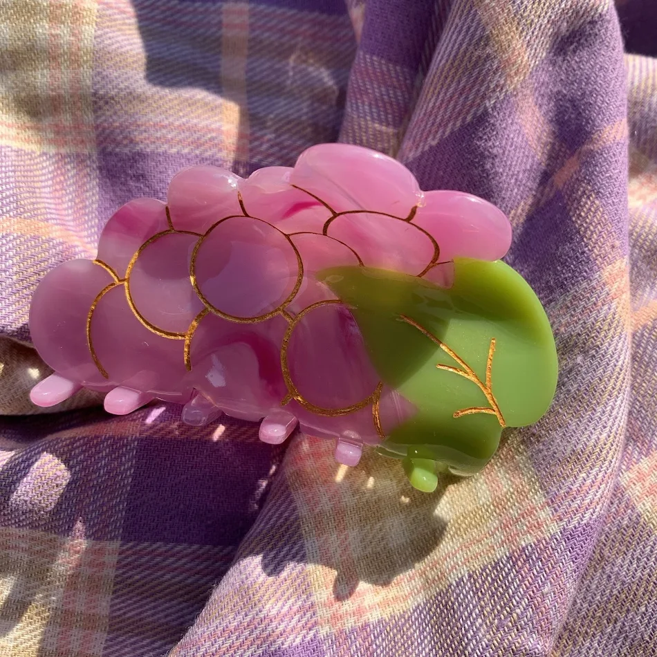 Barrettes pour cheveux femme, minorité française, motifs fruits et légumes, parfaites pour coiffures créatives, élégantes et faciles à utiliser, résistantes.