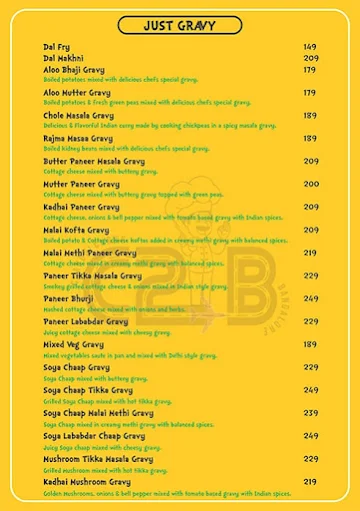 Chandni Chowk 2 Bangalore menu 