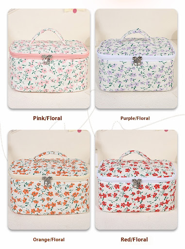 Title 4, Large Capacity Floral Makeup Bag, Good-looking ...