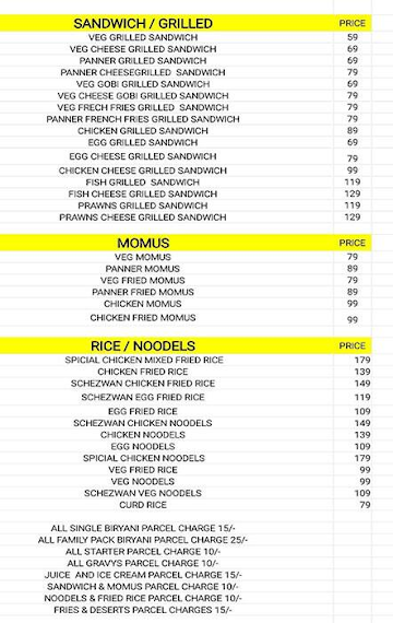 Biryani House Andra Style menu 