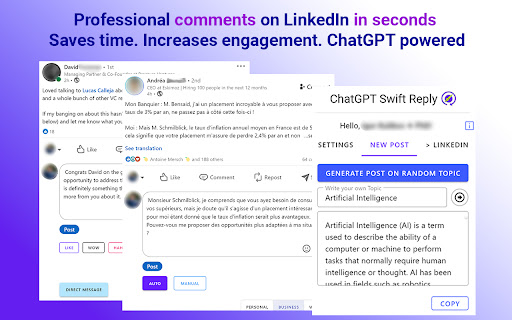 Swift Reply - ChatGPT for LinkedIn: replies +