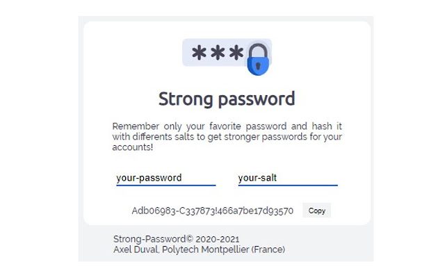 Strong Password chrome extension