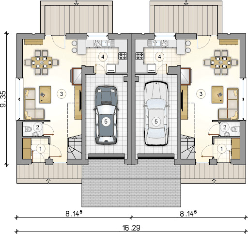 Double House VI - Rzut parteru