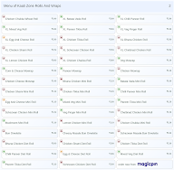 Kaati Zone Rolls And Wraps menu 2