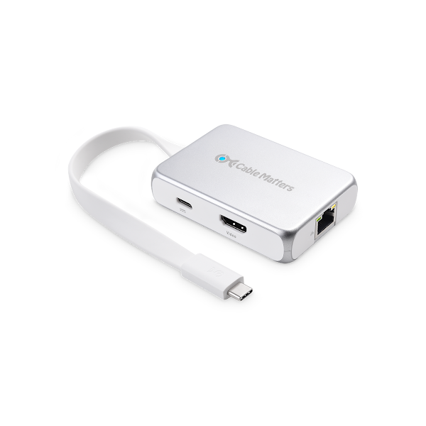  Cable Matters Adaptador USB C a Gigabit Ethernet con carga de  100 W compatible con MacBook Pro, Dell XPS, Surface Pro - Hasta 480 Mbps  para Chromecast con Google TV (versión