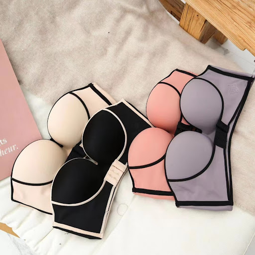 Title 1, Strapless no steel ring bra with gather, provid...