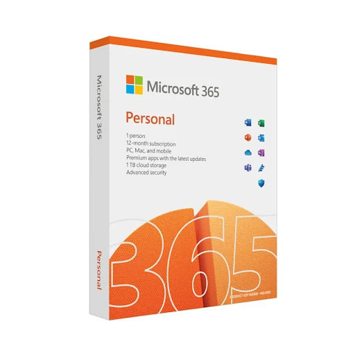 Phần mềm Microsoft 365 Personal -12 tháng - Dành cho 1 người - 5 thiết bị/tài khoản - Word, Excel, PowerPoint - 1TB OneDrive (Key vật lý)