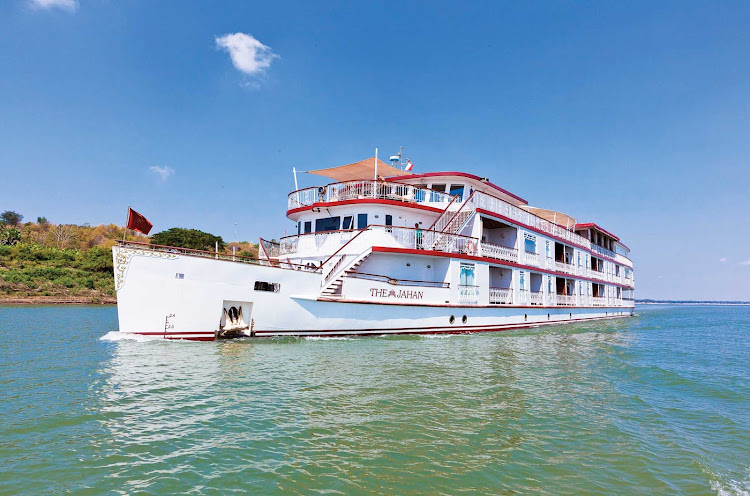 The Jahan sails down the Mekong River on a Lindblad Expeditions tour. 