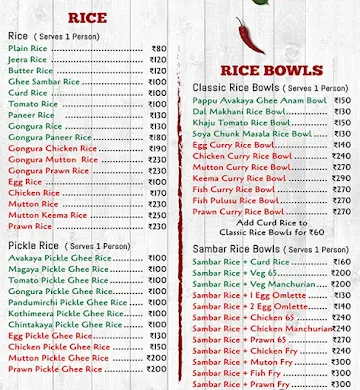 Food Court @ Paradise Mall menu 