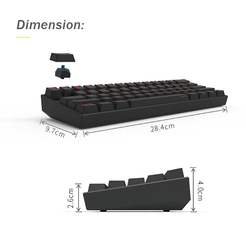 (amzn-nln) anne pro2 pro 2 rgb 61 keys mechanical gaming keyboard 60% bluetooth 4.0 type-c cherry and gateron switch