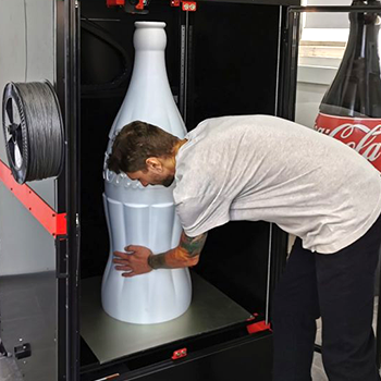 Large soda bottle 3D printed on a Modix 3D printer