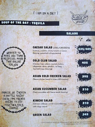 Tales & Spirits menu 