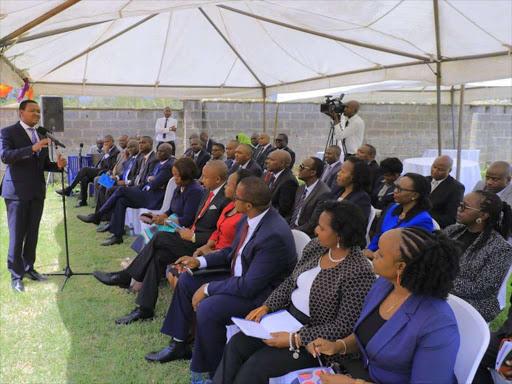 Governor Alfred Mutua addresses newly appointed chief officers. /COURTESY