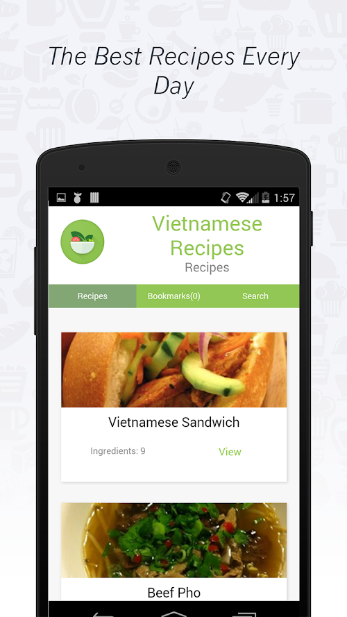 Android application Vietnamese cuisine: Recipes screenshort