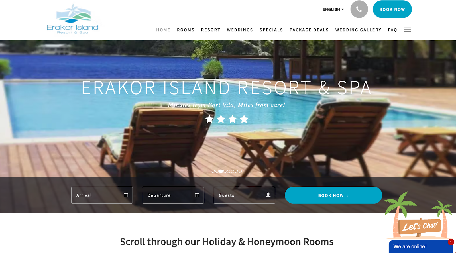 Example of a hotel website using Little Hotelier as a hotel CMS