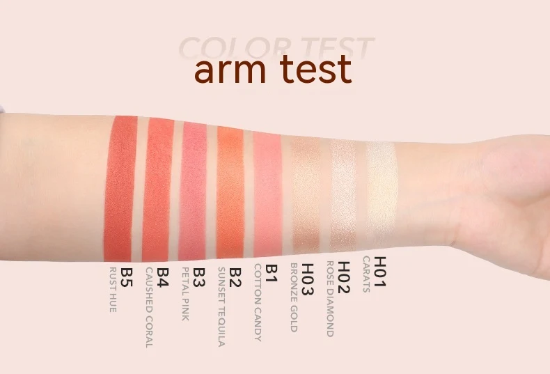 Blush Monocromático Cintilante Matte Perolado e Vibrante Maquiagem para realçar sua beleza natural, com acabamento impecável e duradouro