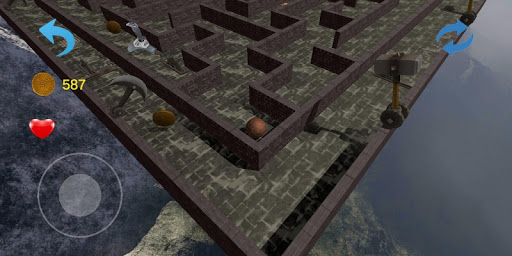 Maze with monsters and traps. Difficult obstacles