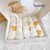 [1 Cái] Khăn Sữa Sợi Tre 2 Lớp Boona Cao Cấp, Thấm Hút Tốt, Mềm Mịn Với Làn Da Bé Kt 30X30Cm