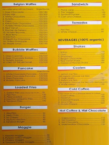 The Waffee menu 