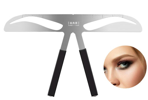 Title 10, Stainless steel eyebrow ruler Makeup measuremen...