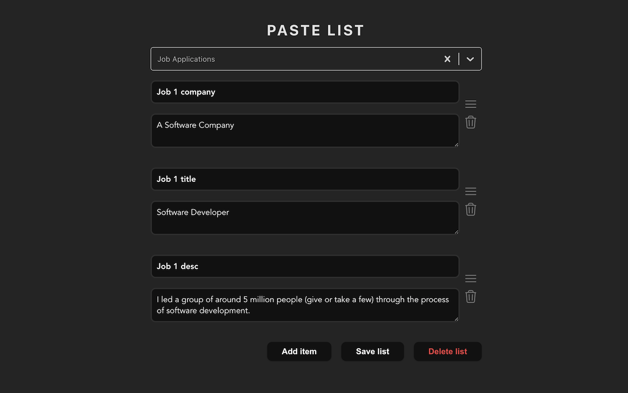Paste List Preview image 0