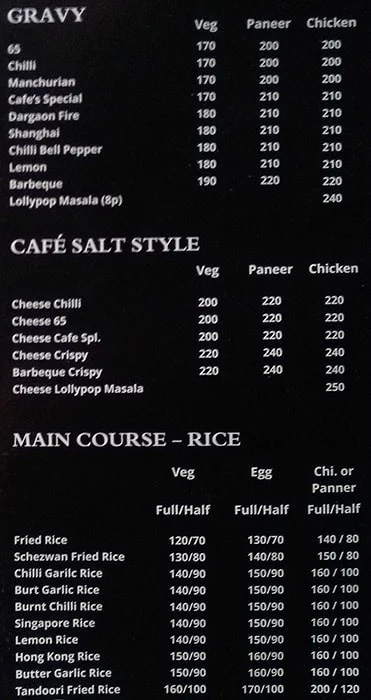 Bombay Fusion Restaurant menu 