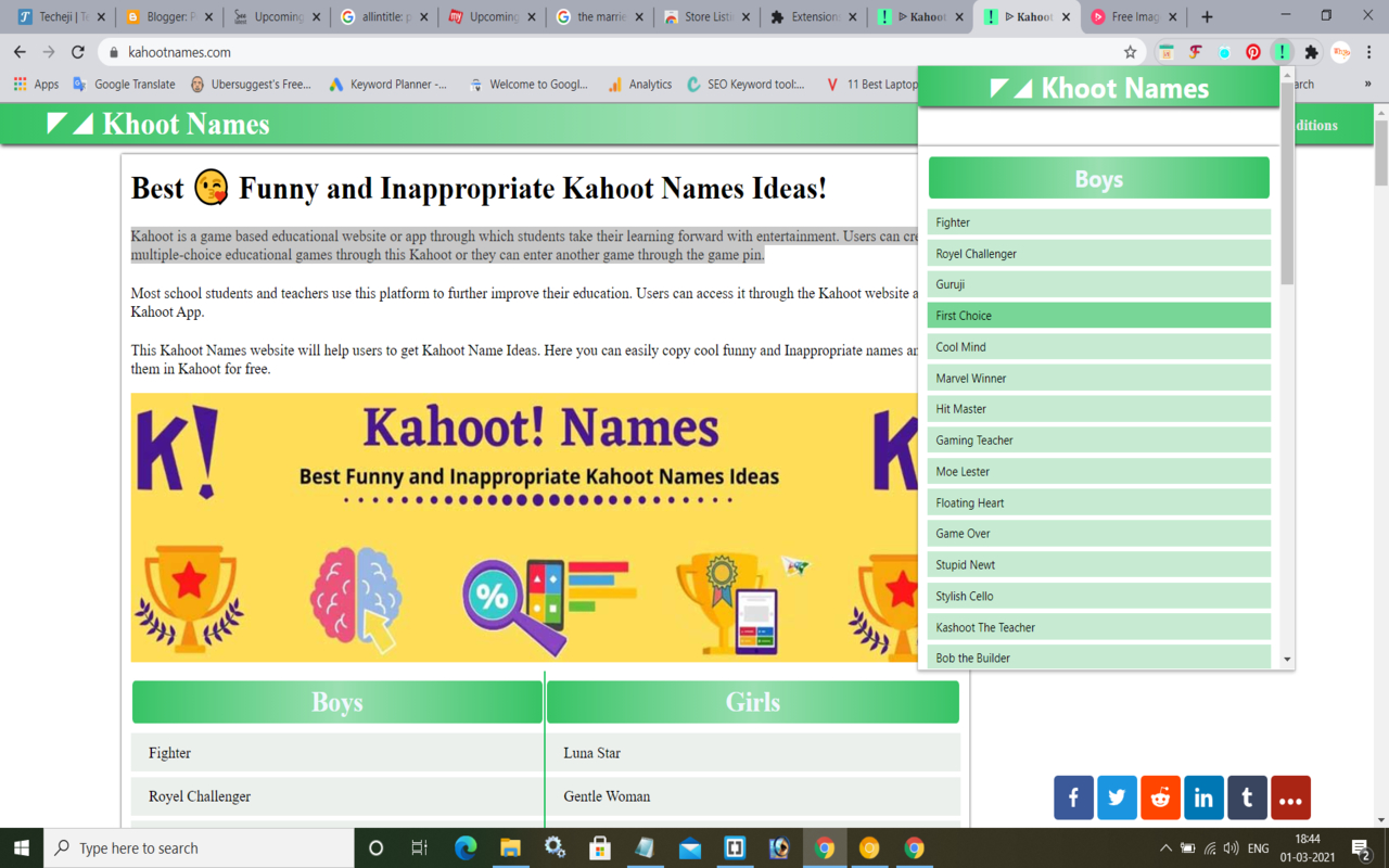 Kahoot Names Preview image 0