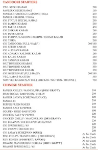 Status Fine Dine menu 8