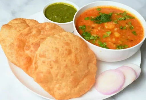 Special Poori Aloo Sabzi With Namkeen Lassi Chaas