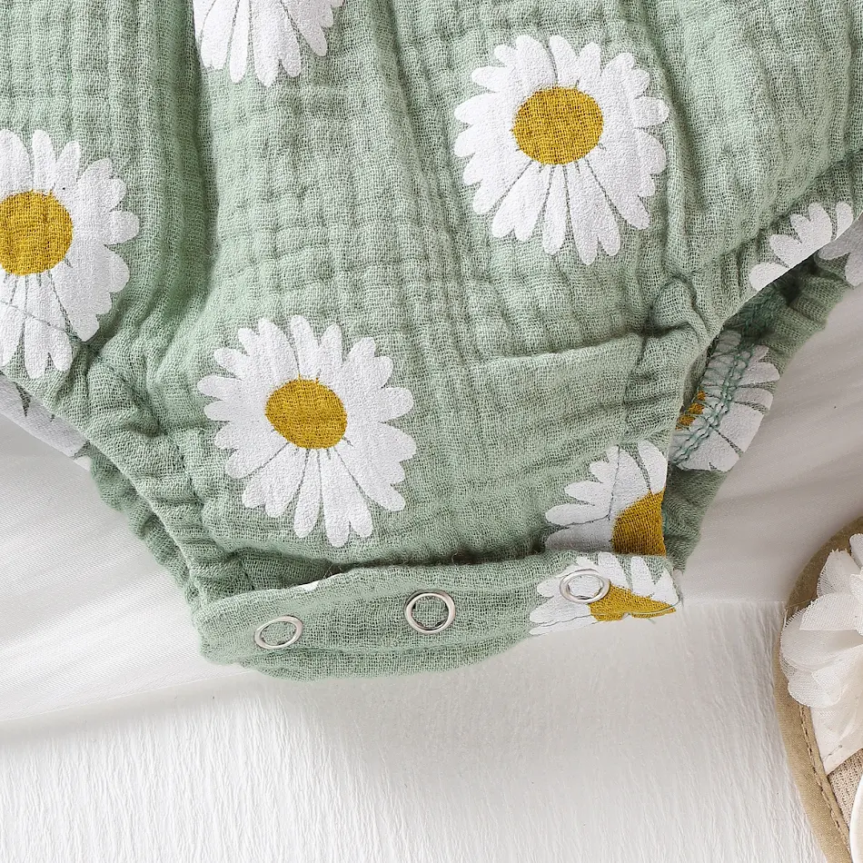 Summer Infant Beba Devojčica Sunce Radosni Mali Suncokret Trobojni Romper Kombinezon i Rajf za Sunčano Leto