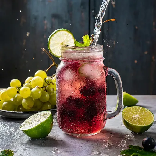 Grape Spritzer Mocktail [450 Ml, Mason Jar]