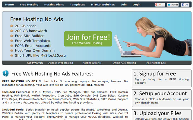 Free Hosting No Ads chrome extension