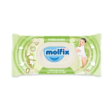 Khăn ướt Molfix Thiên nhiên Sạch Khuẩn Vệ Sinh - Gói 100 miếng