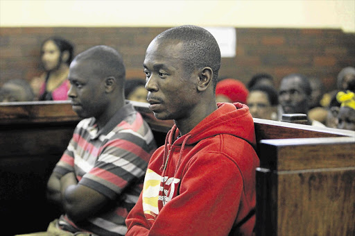 Sifiso Khumalo and Hle Cele, accused of murdering two ANC branch members, during their appearance in the Port Shepstone Magistrate's Court. File photo.