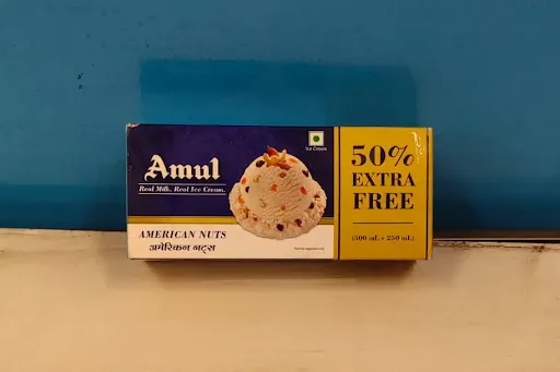 Amul American Nut Ice Cream [Family Pack, 750 Ml]