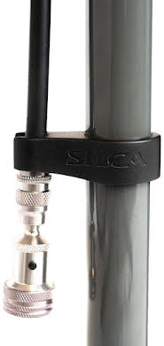 Silca Pista Plus Floor Pump - Steel Body, Ash Wood Handle, 220psi, Classic Press-On Chuck, Black alternate image 2