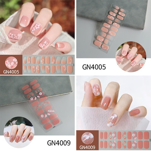 Title 10, Baking-free Gel Nail Stickers Simple Grid Line ...
