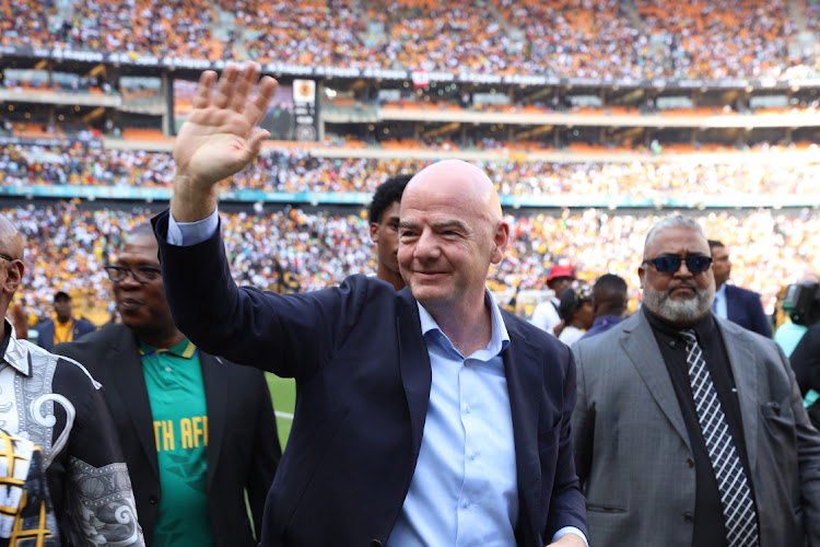 FIFA President Gianni Infantino at the FNB stadium last year.