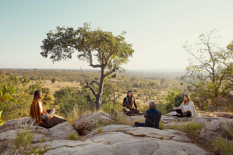 A meditation session with the Londolozi Game Reserve's Healing House.