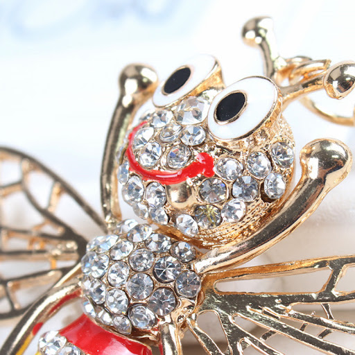 Title 1, Cute Little Bee Handbag With Diamond Key Ring B...
