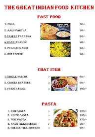 The Great Indian Food Kitchen menu 1