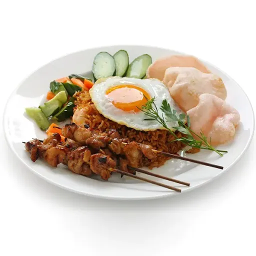 Shrimp + Chicken Nasi Goreng With Satay