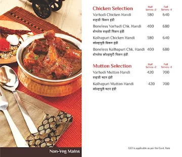 Maratha Samrat menu 