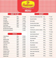 Haldiram's Sweets and Namkeen menu 1