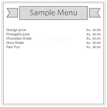 Sri Basaveshwara juice and chats menu 