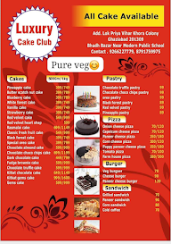 Luxury Cake Club menu 1